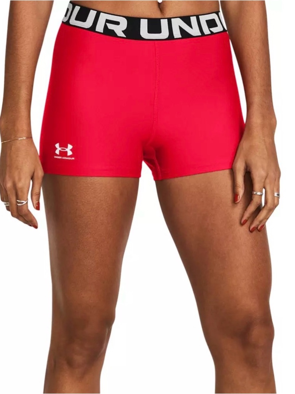 Under Armour Women’s Red Logo Waistband Bike Shorts
